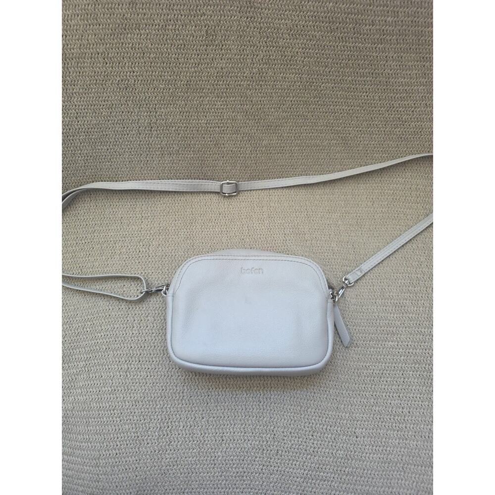 Befen Light Gray Mini Leather Minimalist Elegance Crossbody Purse Bag Zip‎ Close